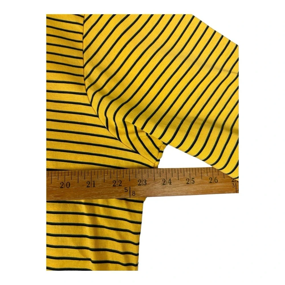 Polo Golf Ralph Lauren Shirt Mens Large Gold‎ Striped Pima Cotton Black Label